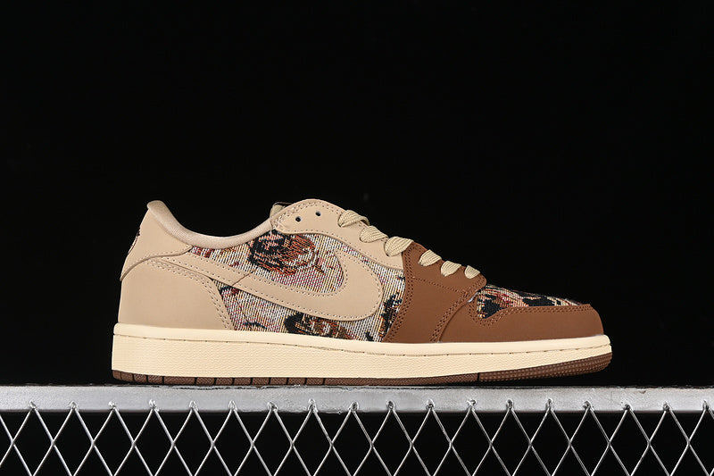Nike Air Jordan 1 Low OG SP Travis Scott Fragment Design Grey Brown Sneakers