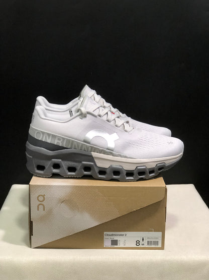On Running Cloudmonster 2 Shock-Absorbing And Breathable Running Shoes Light Grey