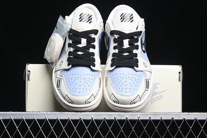 Nike Air Jordan 1 Low Black White Blue Sneakers