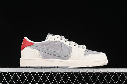 Travis Scott Fragment Design Nike Air Jordan 1 Low OG SP Grey White Casual Sneakers