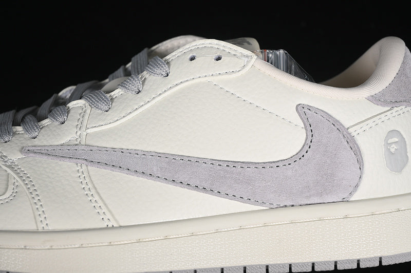 Nike Air Jordan 1 Low BAPE Travis Scott Fragment Design OG SP White Grey Sneakers