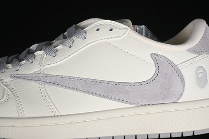 Nike Air Jordan 1 Low BAPE Travis Scott Fragment Design OG SP White Grey Sneakers
