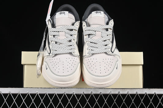 Travis Scott Fragment Design Nike Air Jordan 1 Low OG SP Wolf Grey White Sneakers