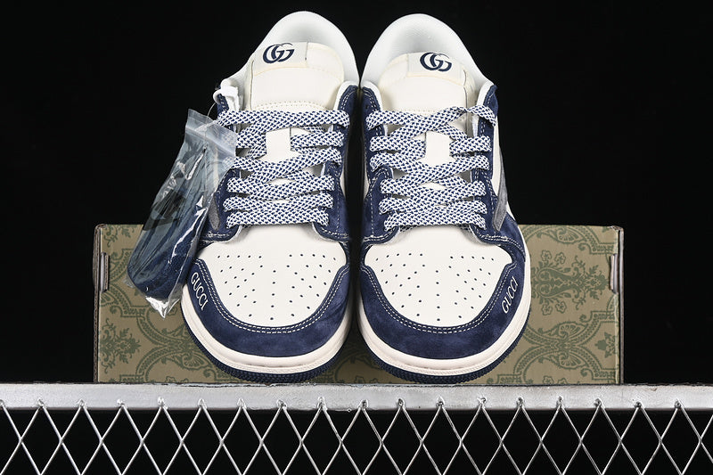 Travis Scott Fragment Design Nike Air Jordan 1 Low OG SP Gucci Navy White Sneakers