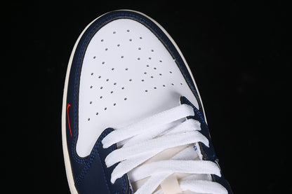 Nike Air Jordan 1 Low OG Howard University White Red Midnight Navy Sneakers