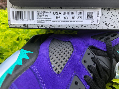 Nike Air Jordan 5 Retro ¡°Alternate Grape¡±Purple Emerald Black Sneakers