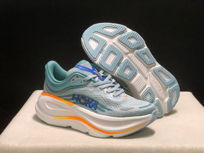 Hoka One One Bondi 9 Comfortable Low-top Running Shoes Sneakers Blue Gray