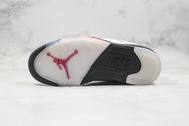 Nike Air Jordan 5 Retro Low-Top White/Fire Red/Black Sneakers