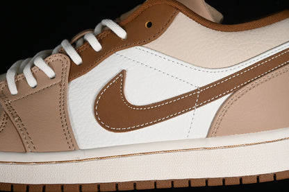Nike Air Jordan 1 Low White Light Brown Sneakers