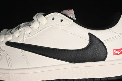Travis Scott Fragment Design Nike Air Jordan 1 Low OG SP Black Sole Grey White Sneakers