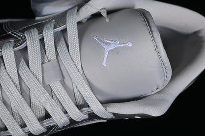 Nike Air Jordan 1 Low Metallic Silver Photon Dust Wolf Grey Sneakers