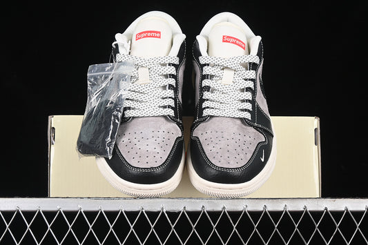 Nike Air Jordan 1 Low Supreme Black Grey Sneakers