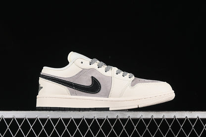 Nike Air Jordan 1 Low Supreme Black White Grey Sneakers