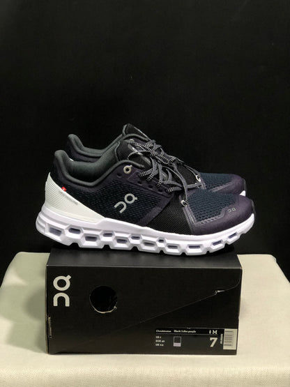 On Running Cloudstratus Shock-Absorbing And Breathable Running Shoes Black/Dark Purple