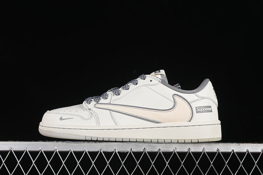 Nike Air Jordan 1 Low Travis Scott Fragment Design Supreme OG SP Grey White Sneakers