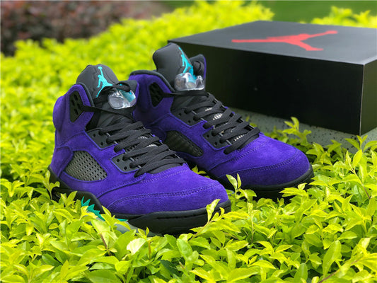 Nike Air Jordan 5 Retro ¡°Alternate Grape¡±Purple Emerald Black Sneakers