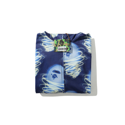 A Bathing Ape BAPE Ape-Man Head Storm Hoodie Blue