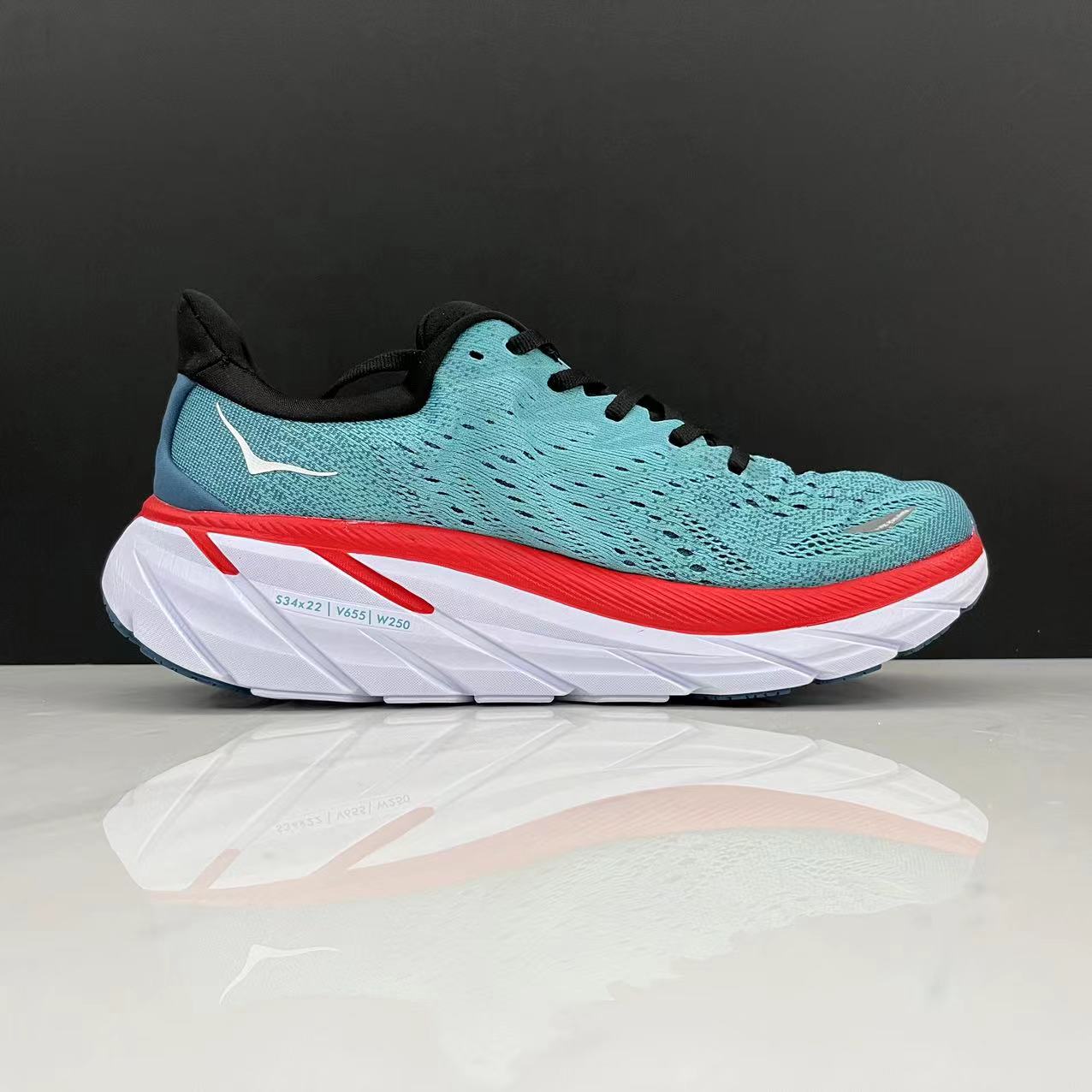 Hoka One One Clifton 8 Fashion Shoes Shock-absorbing Sneakers Turquoise