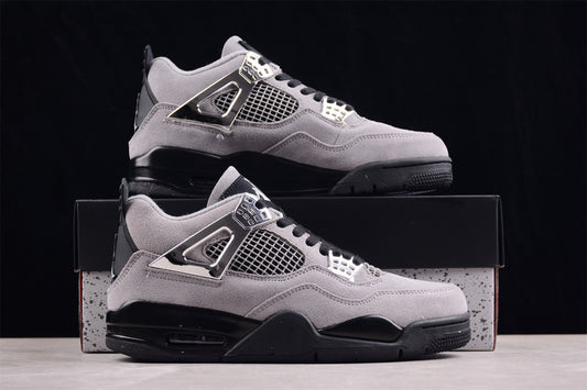 Nike Air Jordan 4 Retro LightI Iron Ore Sail Neutral Grey Black Sole Sneakers