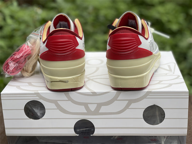 Nike Air Jordan 2 Low Off-White White And Varsity Red Sneakers