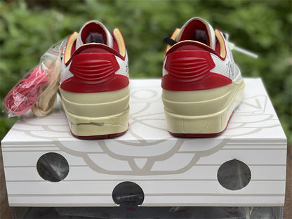 Nike Air Jordan 2 Low Off-White White And Varsity Red Sneakers