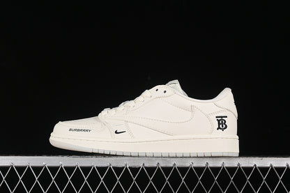 Nike Air Jordan 1 Low BURBERRY Travis Scott Fragment Design OG SP White Sneakers