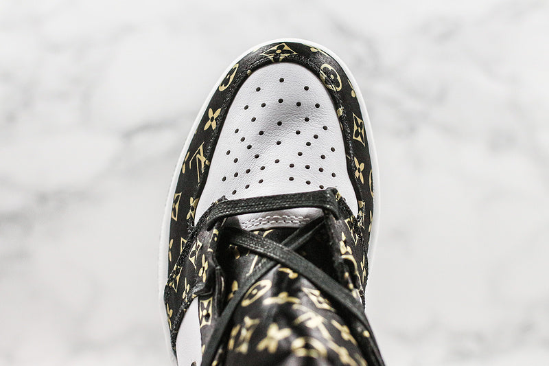 Nike Air Jordan 1 Retro LV White Black Printing Sneakers Joint Edition