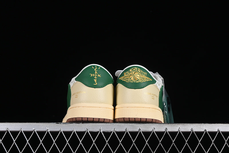 Nike Air Jordan 1 Low LV Travis Scott Fragment Design OG SP White Yellow Green Sneakers