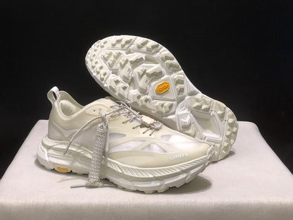 Hoka One One Satisfy x Mafate Speed 4 Breathable Fashion Running Shoes Sneakers White