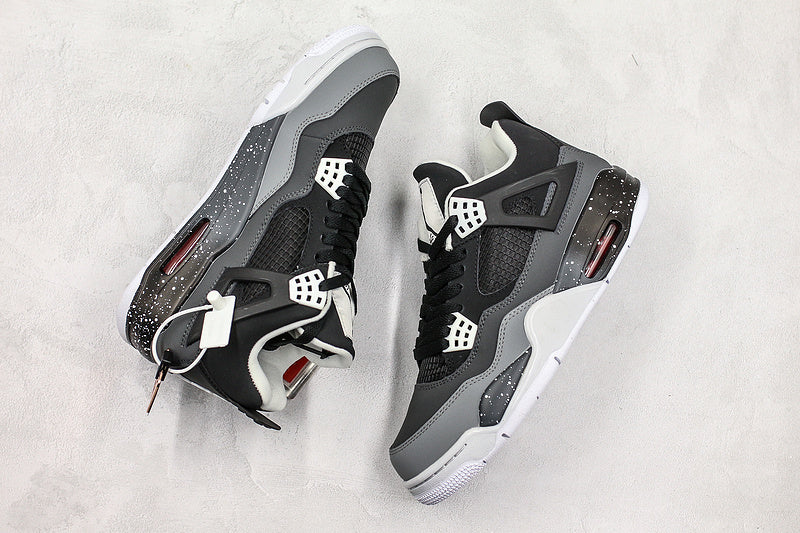 Nike Air Jordan 4 Retro Fear Black White Grey Sneakers