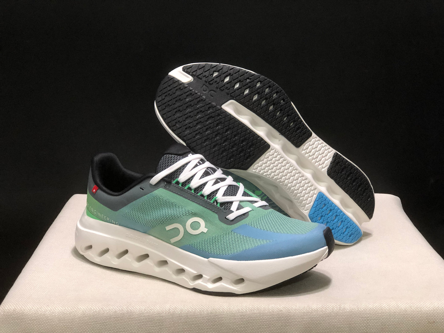 On Running Cloudsurfer Next Casual Running Shoes Green Blue/Ivory