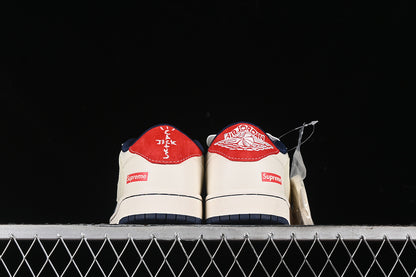 Travis Scott Fragment Design Nike Air Jordan 1 Low OG SP Red Blue White Sneakers