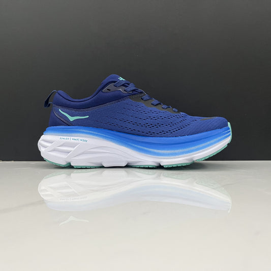 Hoka One One Bondi 8 Breathable Low-top Running Shoes Sneakers Navy