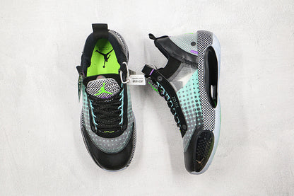 Nike Air Jordan XXXIV 34 Low Black Vapor Green Bleached Coral Sneakers
