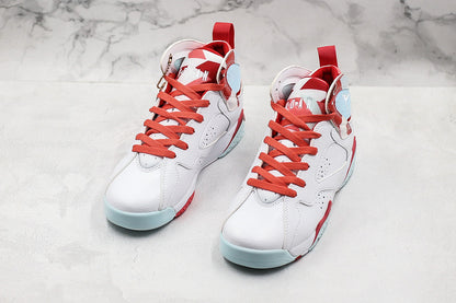 Nike Air Jordan 7 Retro Mist White Red Sneakers