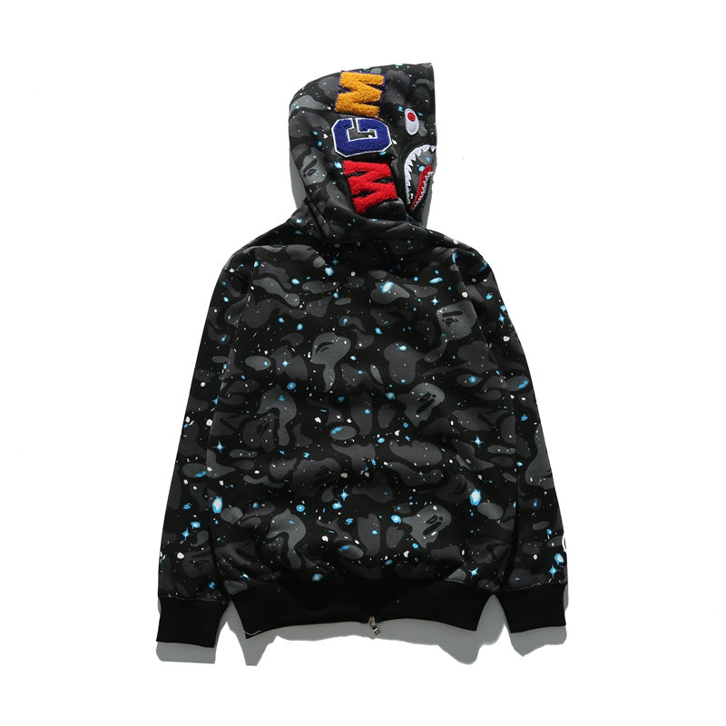 A Bathing Ape BAPE Shark Head Noctilucent Series Hoodie Astral