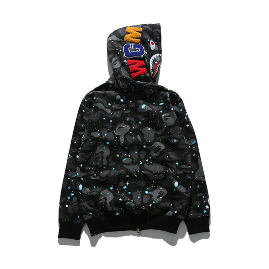 A Bathing Ape BAPE Shark Head Noctilucent Series Hoodie Astral