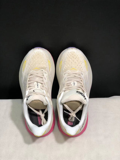 Hoka One One Clifton 9 Running Shoes Athletic Shoes Sneakers White/Pink