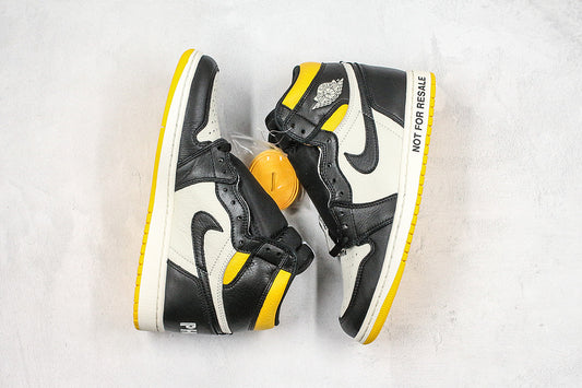 Nike Air Jordan 1 Retro NRG High Black White Yellow Sneakers