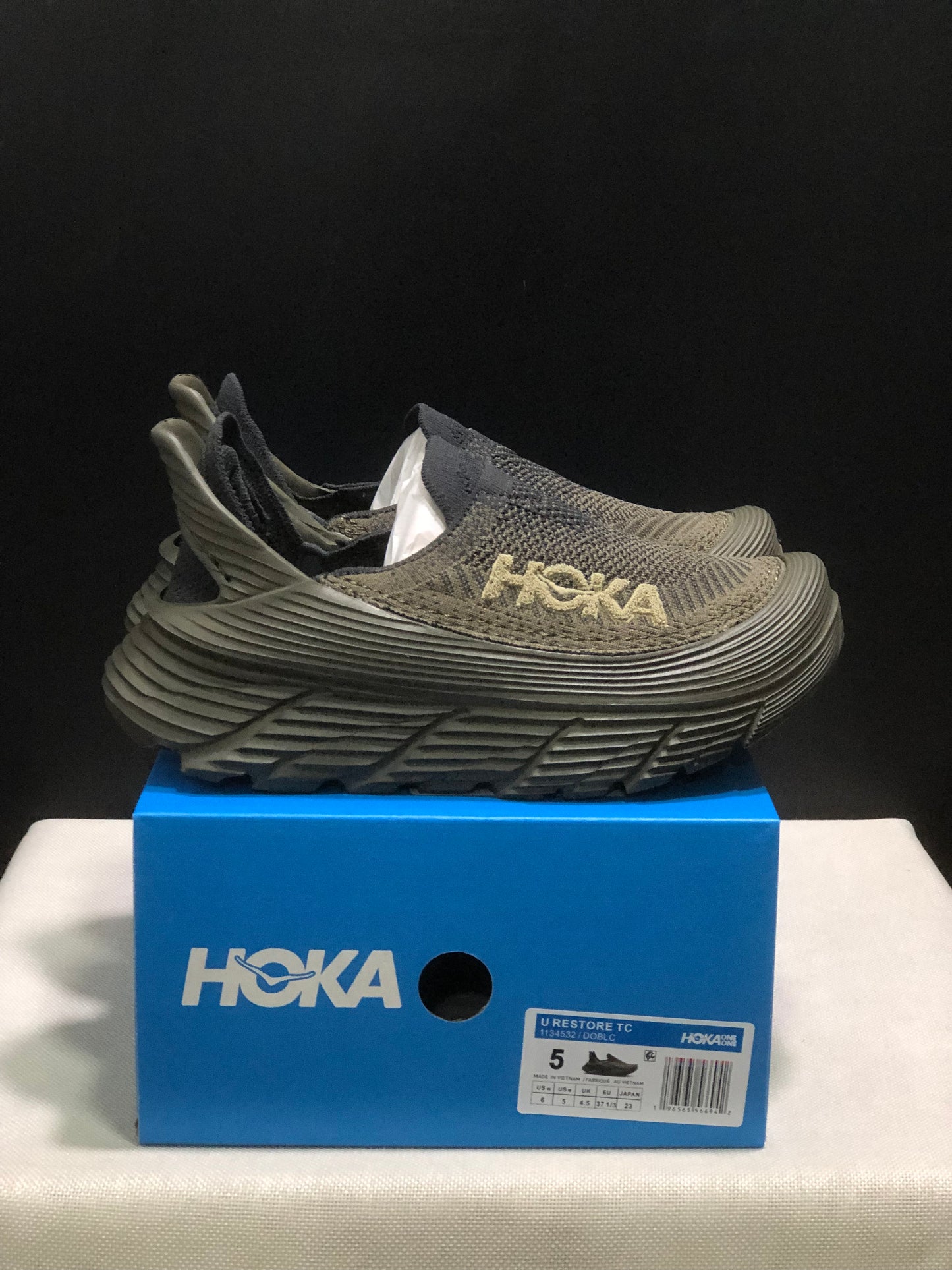 Hoka One One Restore TC Elastic Comfortable Low-top Running Shoes Sneakers Brown