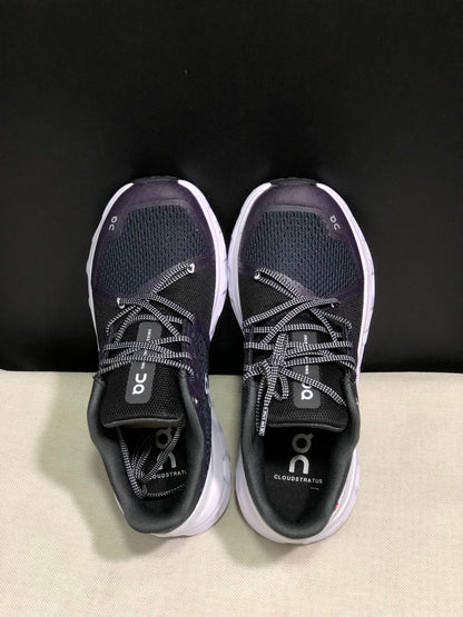 On Running Cloudstratus Shock-Absorbing And Breathable Running Shoes Black/Dark Purple