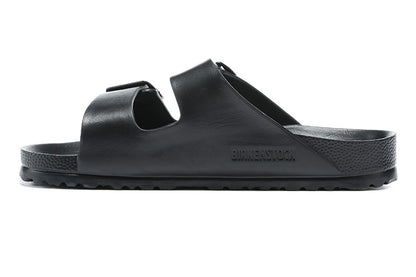 Birkenstock Two-Button Pure Black EVA Casual Slippers