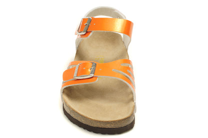 Birkenstock Single Button Orange Butterfly Matte Leather Sandals