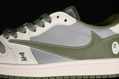 Nike Air Jordan 1 Low Travis Scott Fragment Design OG SP BAPE White Grey Green Sneakers