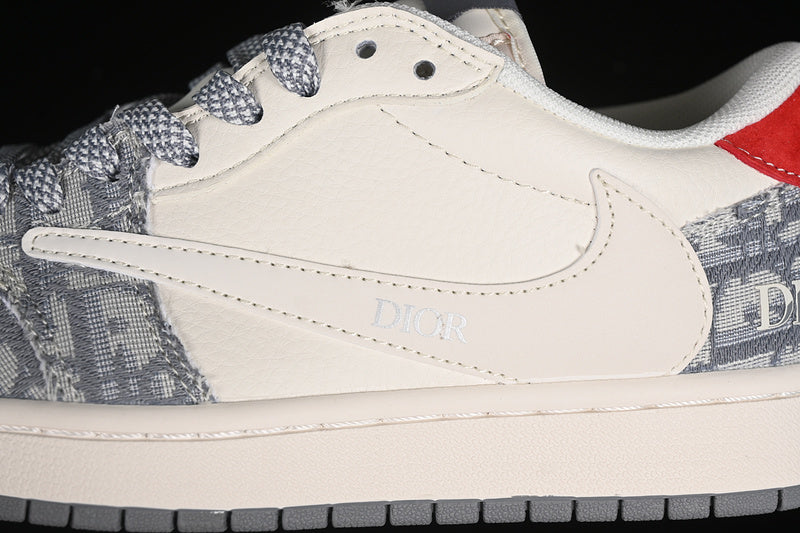 Nike Air Jordan 1 Low OG SP Off-White Travis Scott Fragment Design White Grey Sneakers