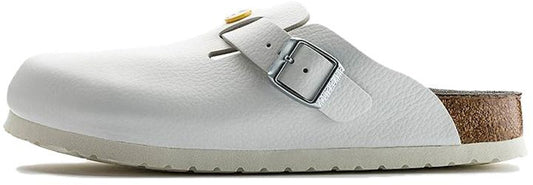 Birkenstock Boston 0061378 ESD Natural Leather Narrow Fit White Sandals
