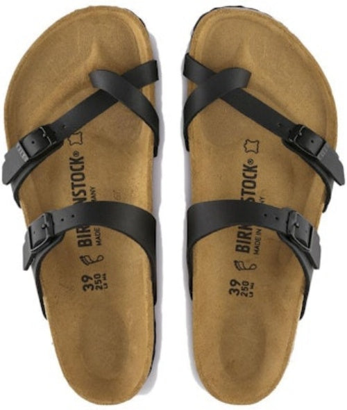 Birkenstock Mayari Birko-Flor 0071793 Narrow Fit Black Slide Sandals
