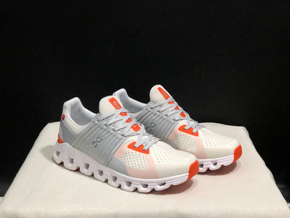 On Running Cloudswift Cushioning Running Shoes Light Grey/Orange/Milky White