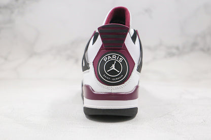 Nike Air Jordan 4 Retro x Paris Saint-Germain Bordeaux 2020 White Purple Sneakers