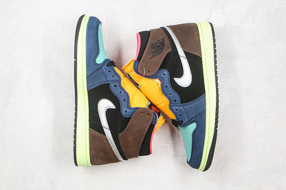 Nike Air Jordan 1 Retro High-Top Brown Pink Sneakers